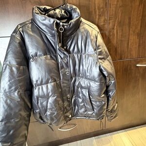 Hollister Shiny Black Puffer Jacket